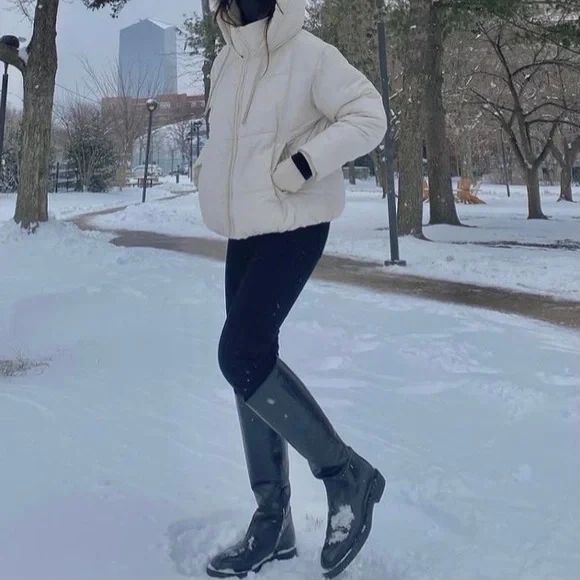 Zara black leather knee high boots blogger style toteme khaite the row - Picture 11 of 16